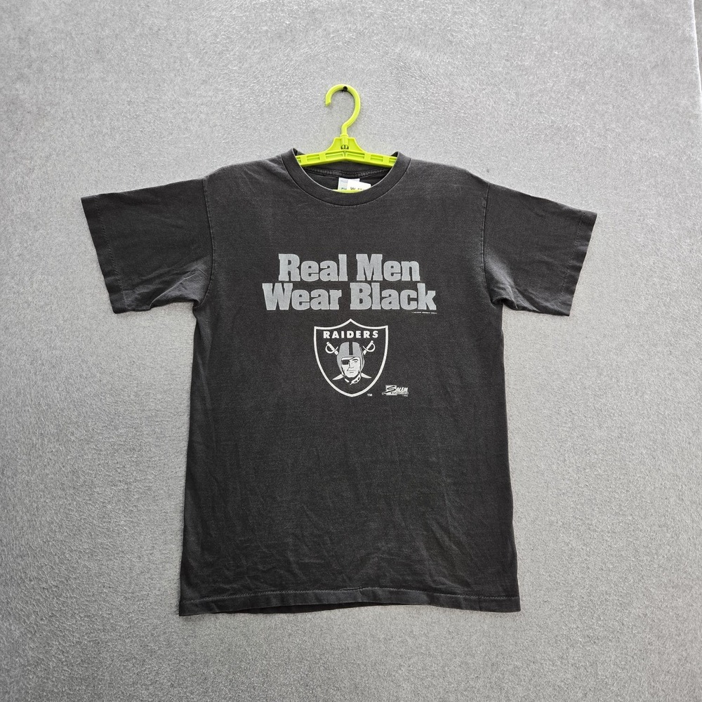 VINTAGE Oakland Raiders Men Shirt M Black Made In USA Salem Sportswear 90s  READ